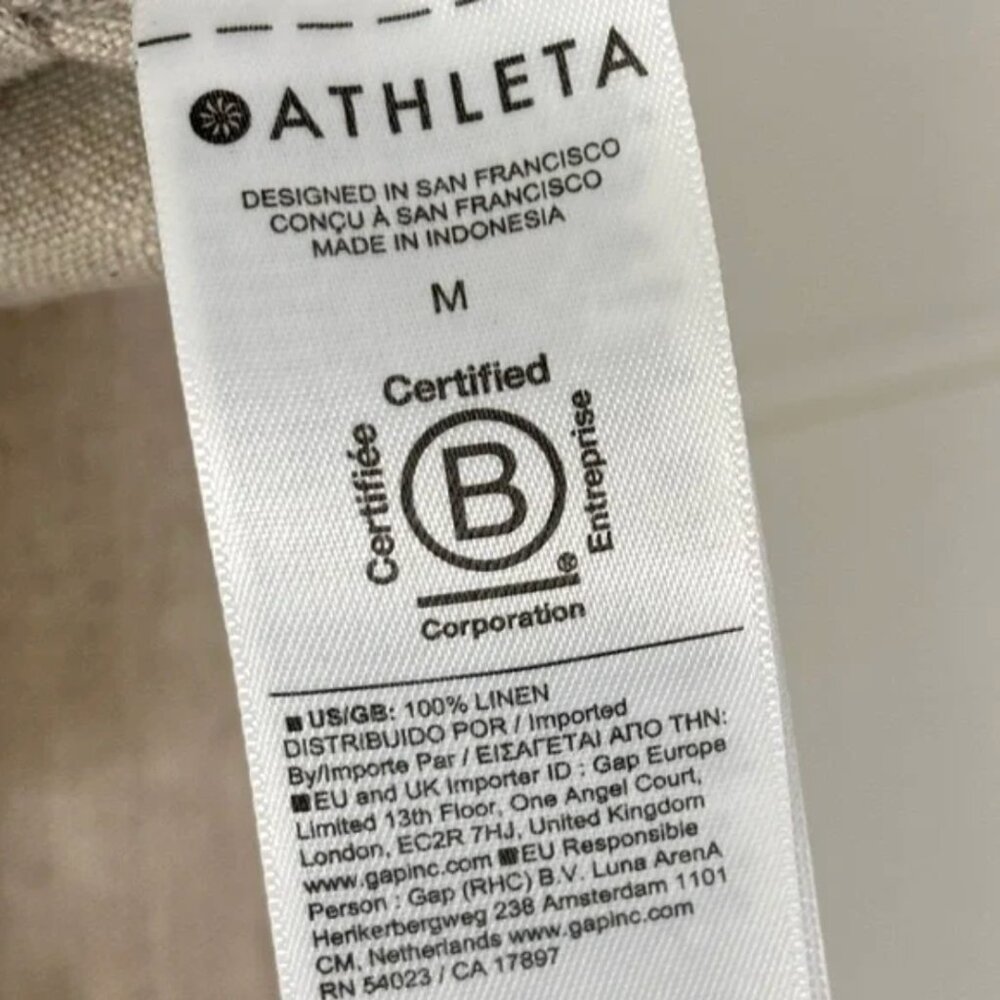 NWT Athleta Retreat Cream Linen Jumpsuit Romper Size Medium - Picture 7 of 11
